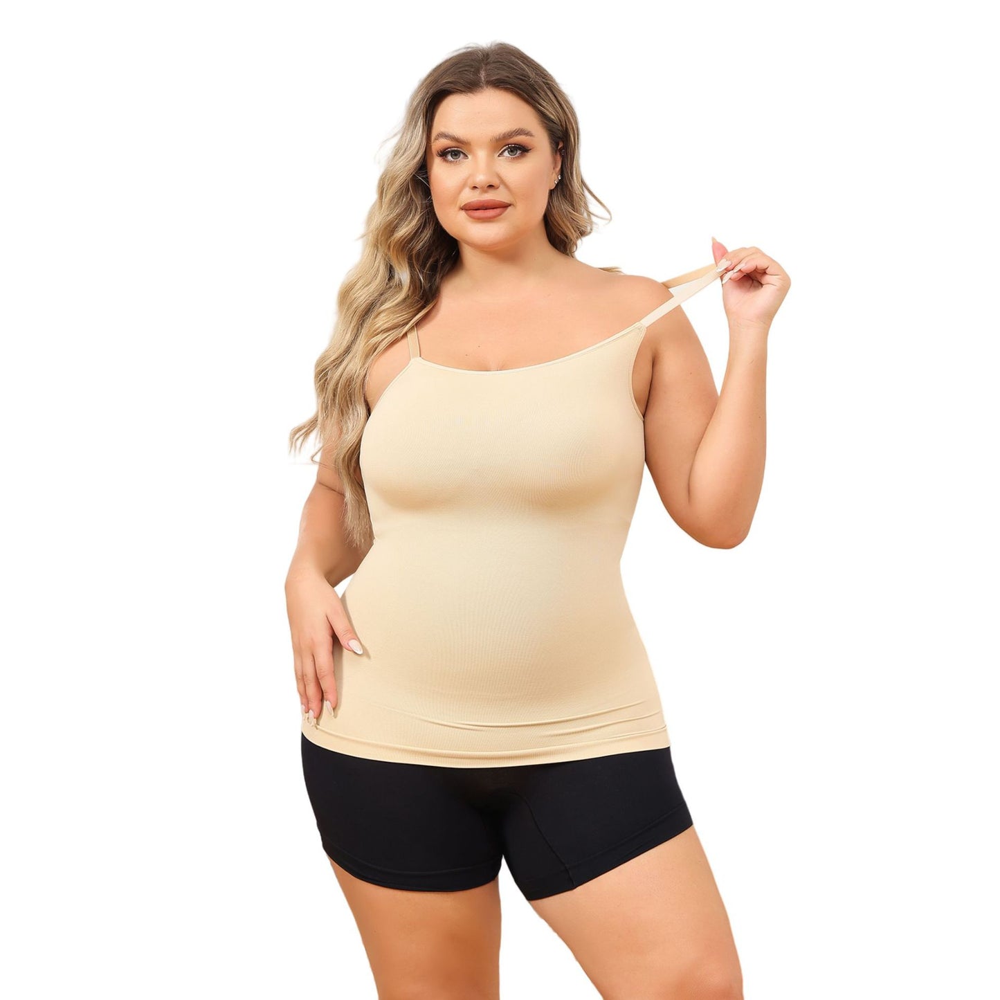 Womens Tops - Scoop Neck Tank Cami Body Shaper
