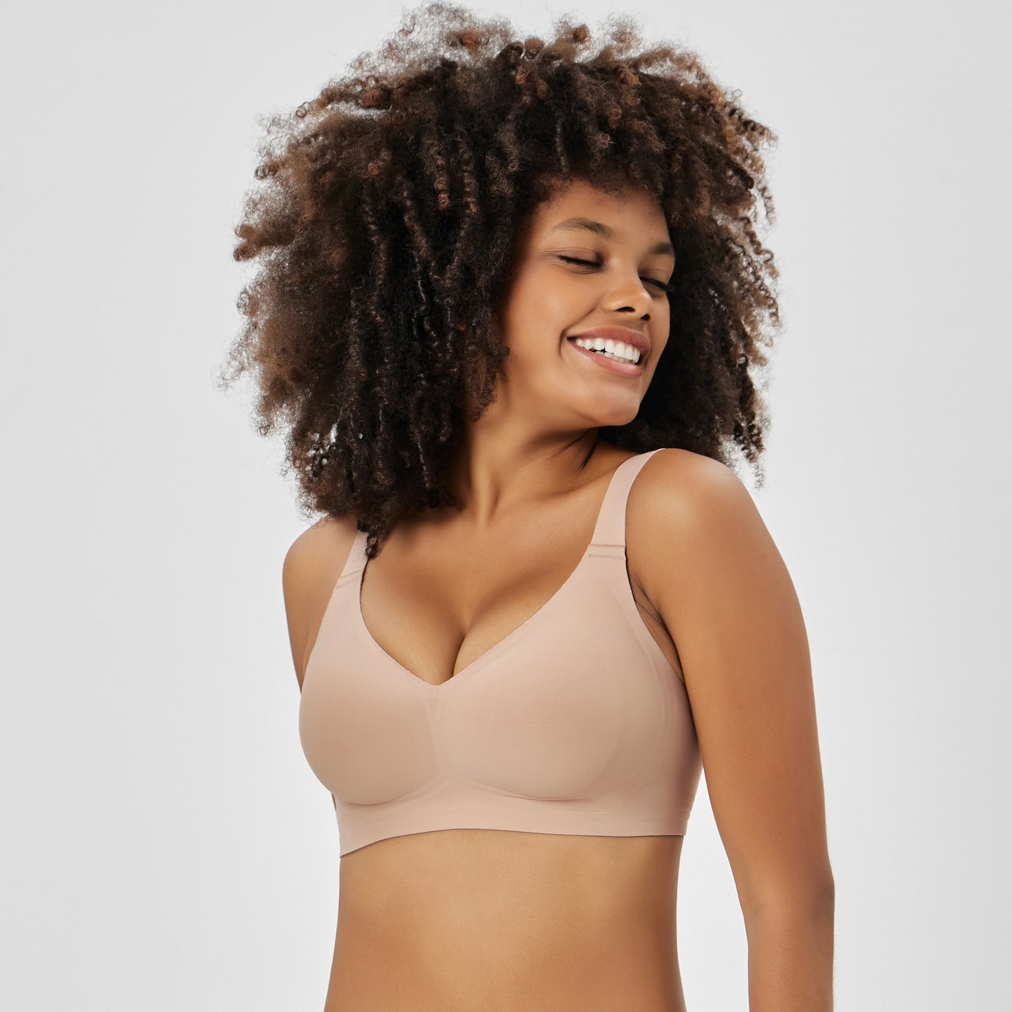 Jelly Womens Deep V Wireless Comfortable Bra