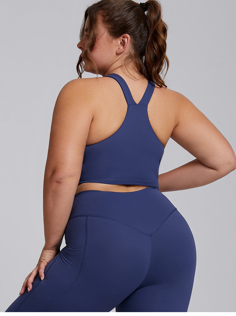 Plus Size Sports Bra for Women Padded Seamless Yoga Exercise Athletic Bras