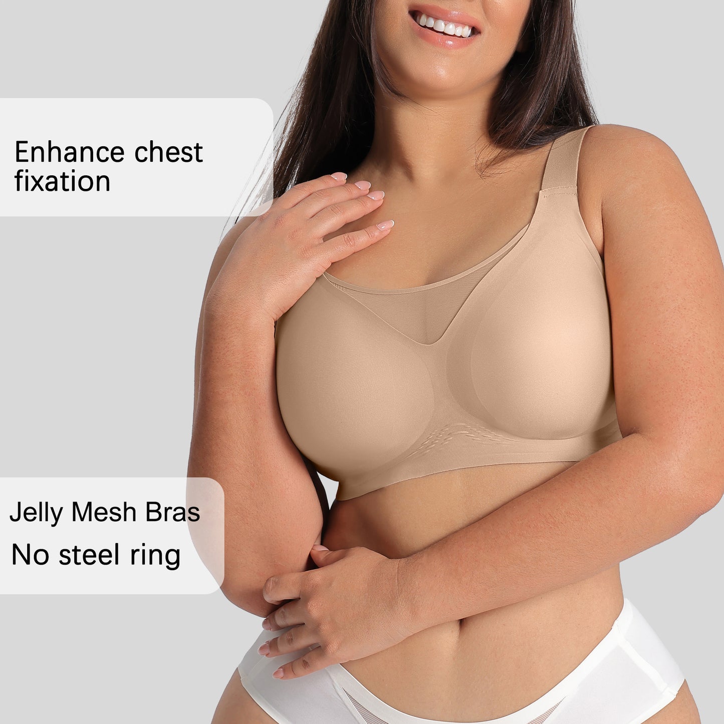 Jelly Mesh Bras with Wide Adjustable Straps