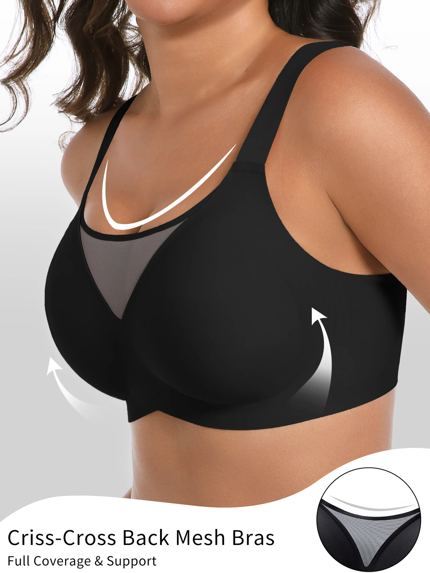 Jelly Mesh Bras with Wide Adjustable Straps