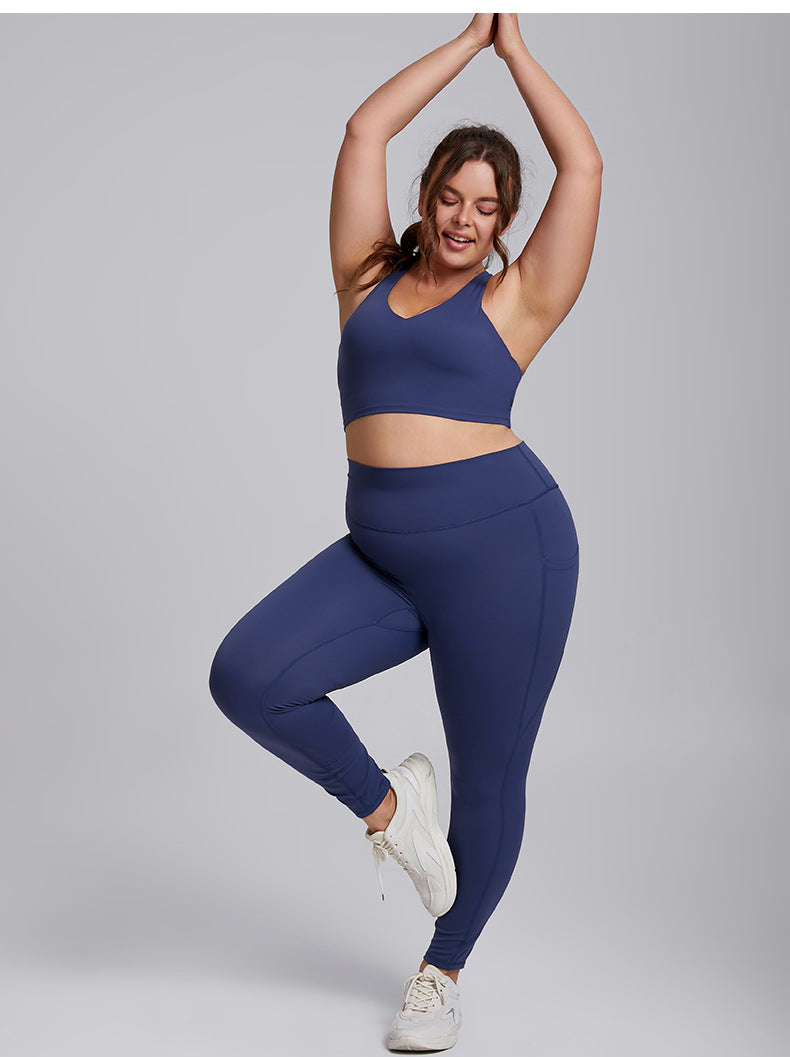 Plus Size Sports Bra for Women Padded Seamless Yoga Exercise Athletic Bras