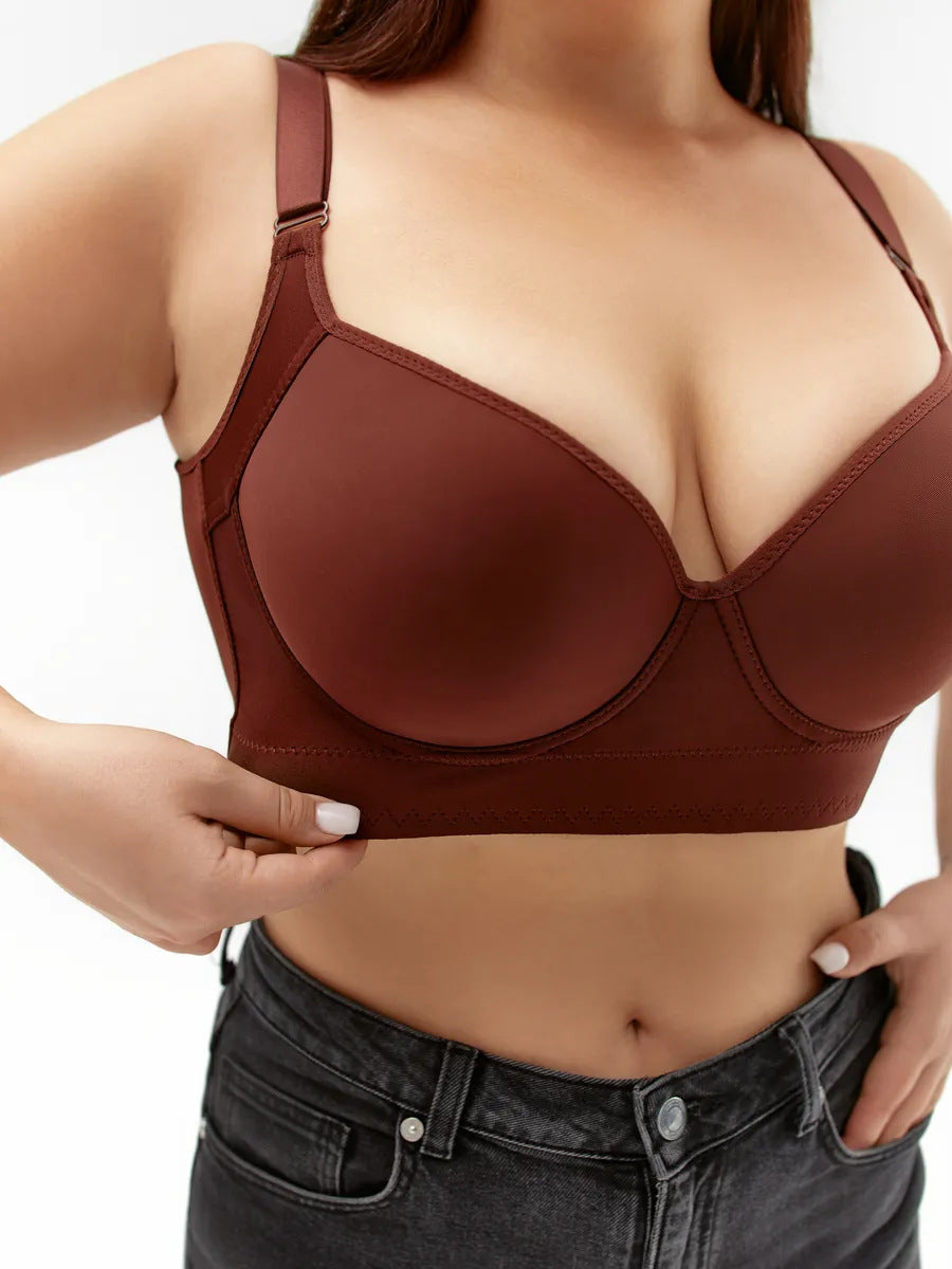 Women's Push Up Smoothing Bra Hide Back Fat Plus Size Bra