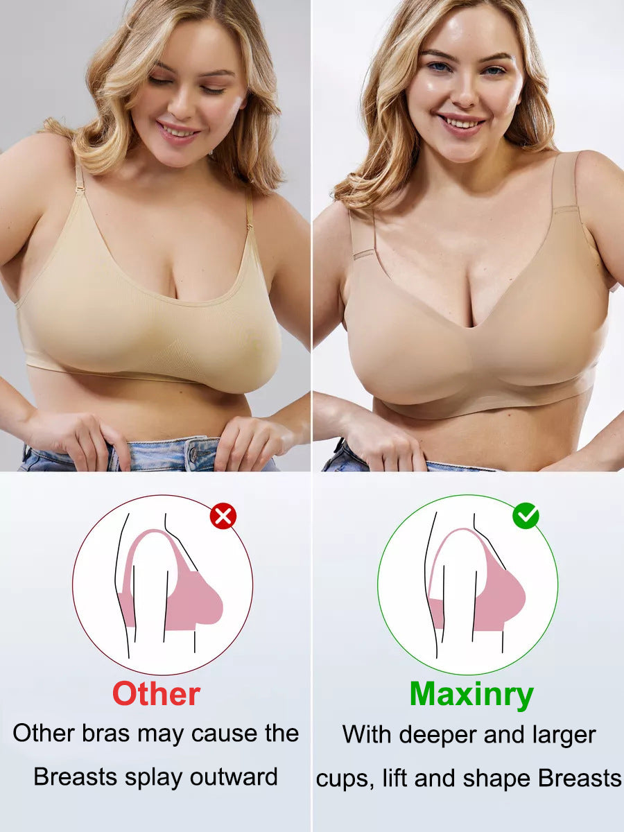 Jelly Womens Deep V Wireless Comfortable Bra