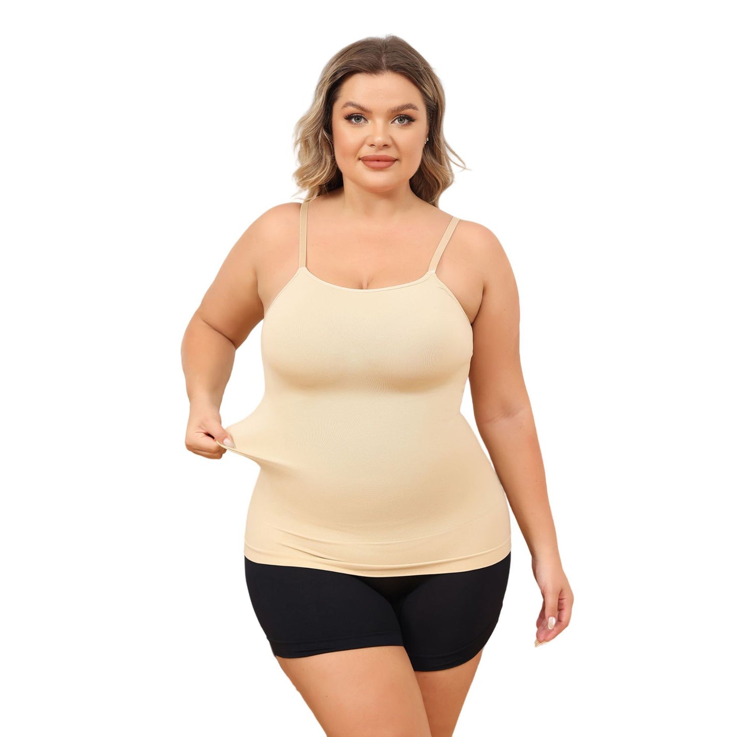 Womens Tops - Scoop Neck Tank Cami Body Shaper