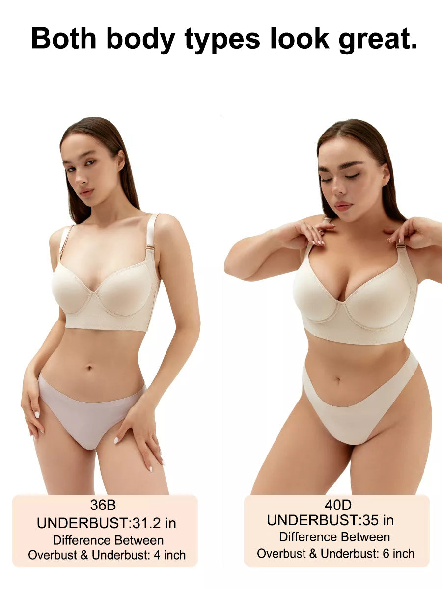 Women's Push Up Smoothing Bra Hide Back Fat Plus Size Bra