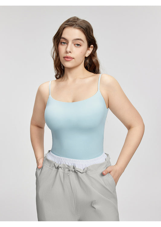 L-Plus Size Women Racerback Padded Yoga Workout Athletic Crop Tank Tops