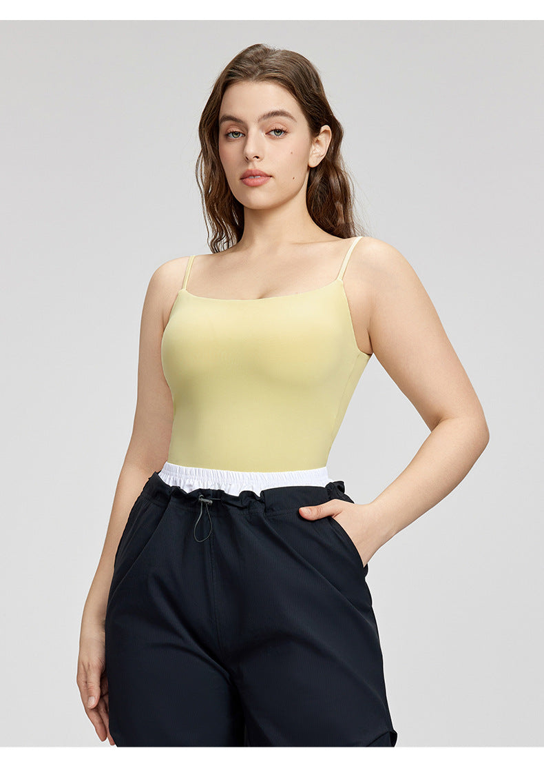 L-Plus Size Women Racerback Padded Yoga Workout Athletic Crop Tank Tops