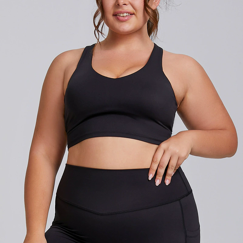 Plus Size Sports Bra for Women Padded Seamless Yoga Exercise Athletic Bras