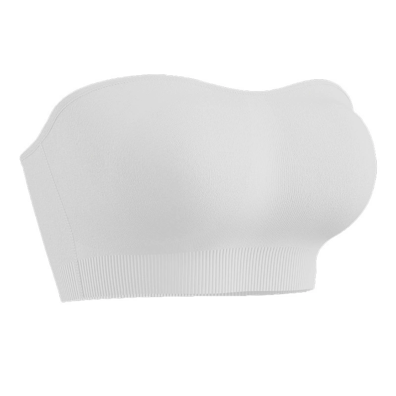 Strapless Bras Comfort Non-Slip Padded Clear Straps Wireless Tube Top Bra