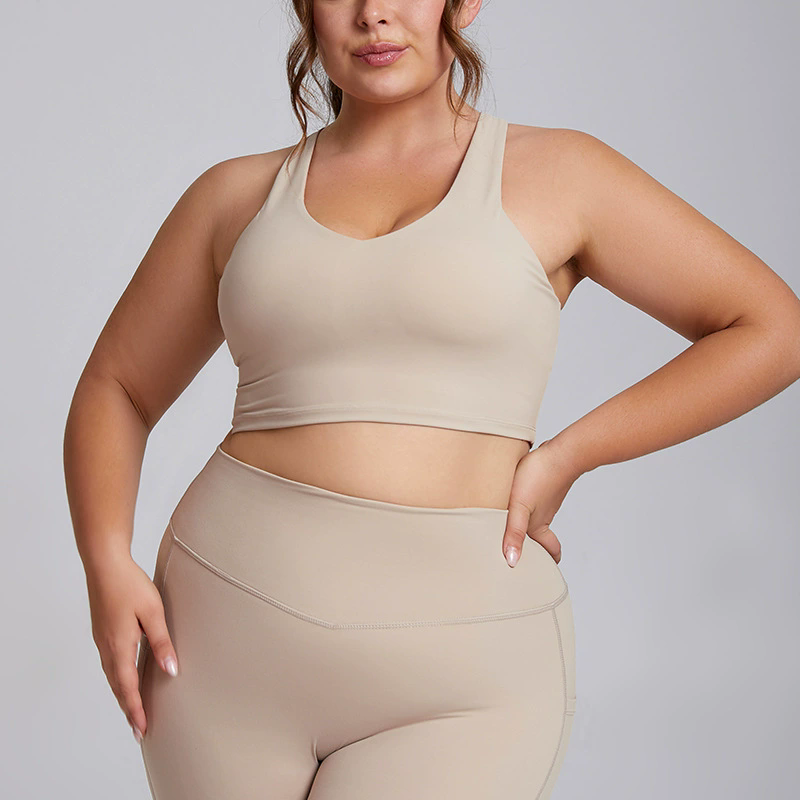 Plus Size Sports Bra for Women Padded Seamless Yoga Exercise Athletic Bras