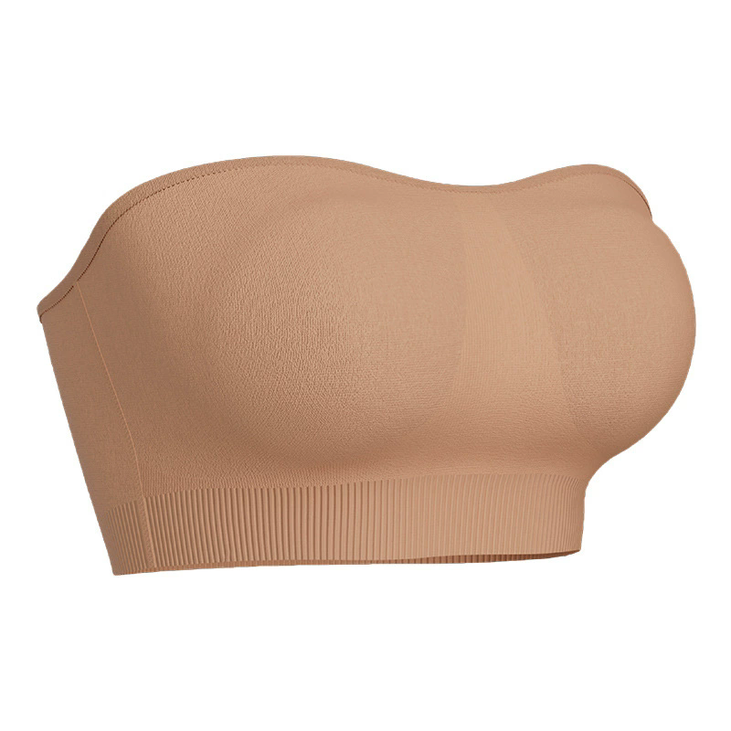 Strapless Bras Comfort Non-Slip Padded Clear Straps Wireless Tube Top Bra