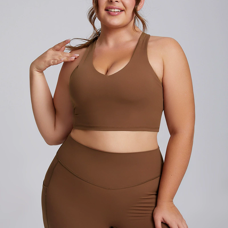 Plus Size Sports Bra for Women Padded Seamless Yoga Exercise Athletic Bras