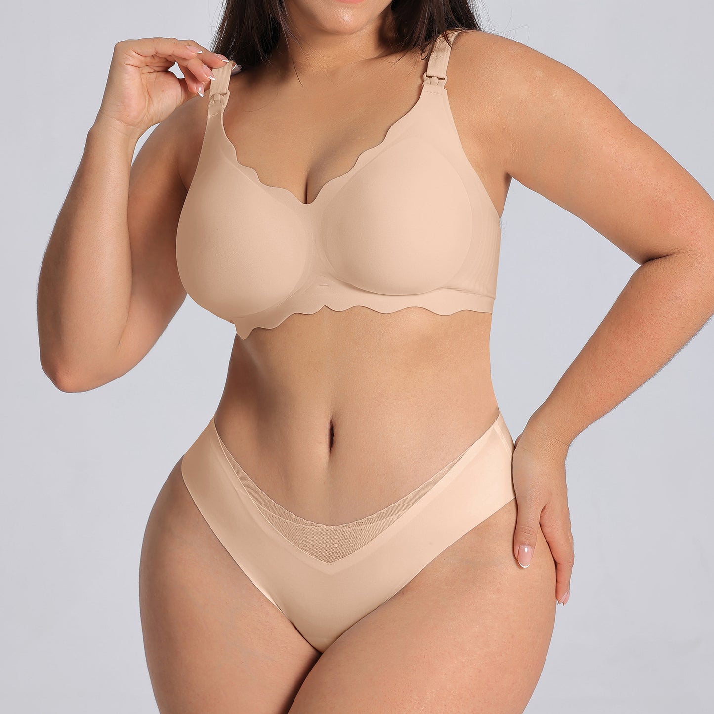 S-3XL Nursing Bras for Breastfeeding Seamless V Neck Maternity Bra