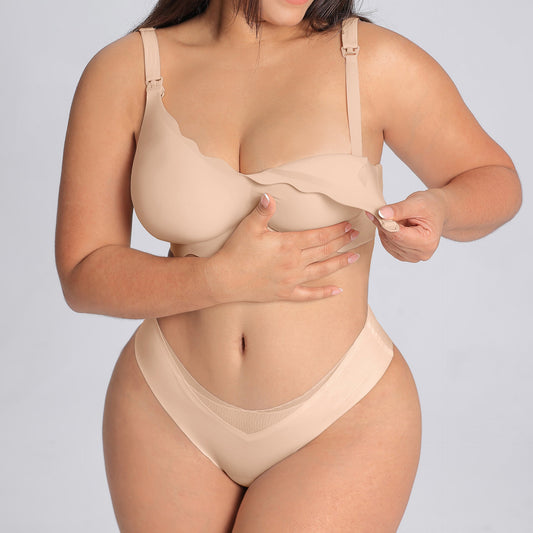 S-3XL Nursing Bras for Breastfeeding Seamless V Neck Maternity Bra Maxinry