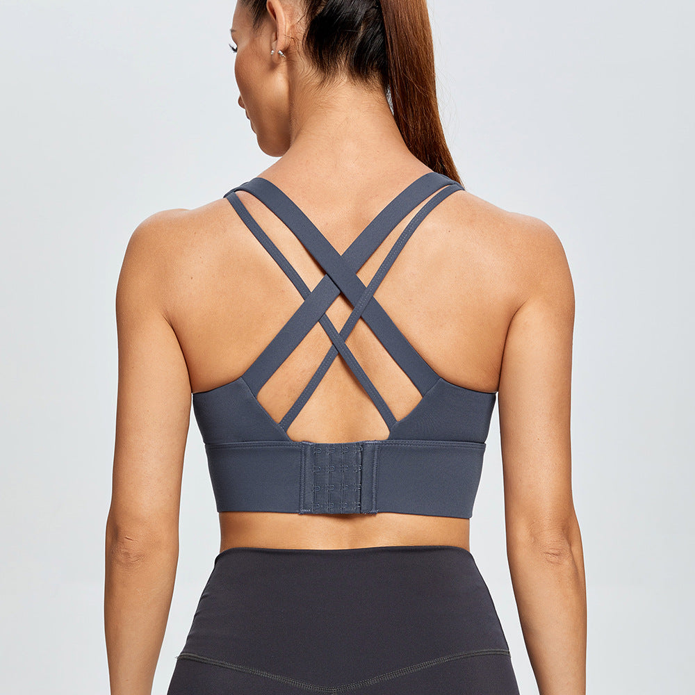 Women Sports Bras Criss Cross Back Sexy Running Bra Maxinry