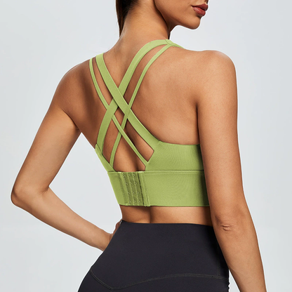 Women Sports Bras Criss Cross Back Sexy Running Bra