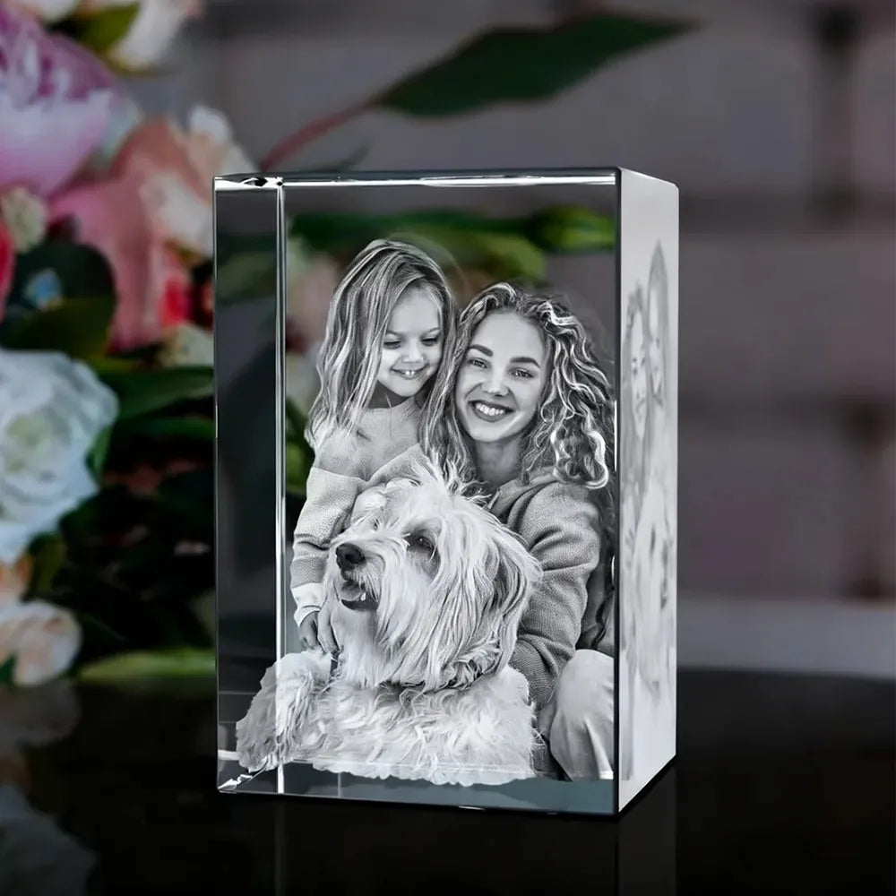 3D/2D Laser Engraved Customized Crystal Photo