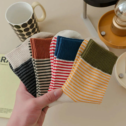 5 Pairs Cute Cotton Athletics Socks for Women and Girls