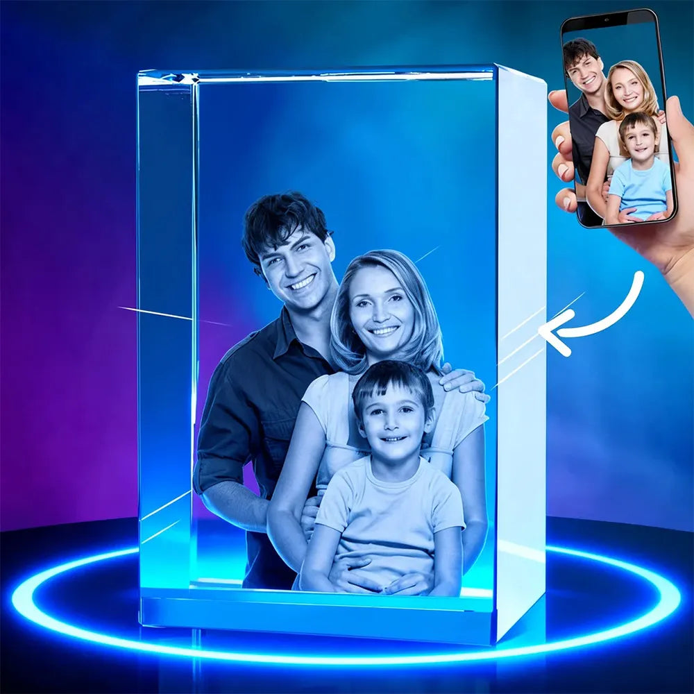 3D/2D Laser Engraved Customized Crystal Photo