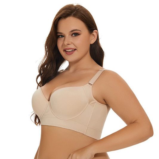 Women's Push Up Smoothing Bra Hide Back Fat Plus Size Bra