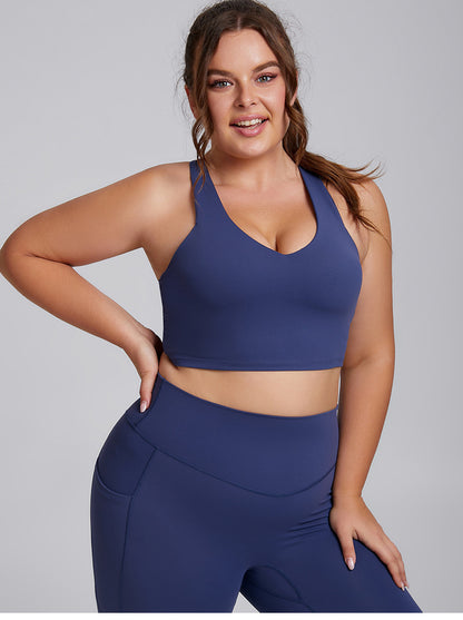 Plus Size Sports Bra for Women Padded Seamless Yoga Exercise Athletic Bras