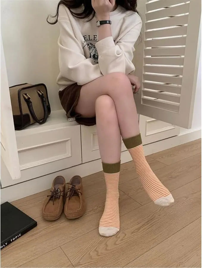 5 Pairs Cute Cotton Athletics Socks for Women and Girls