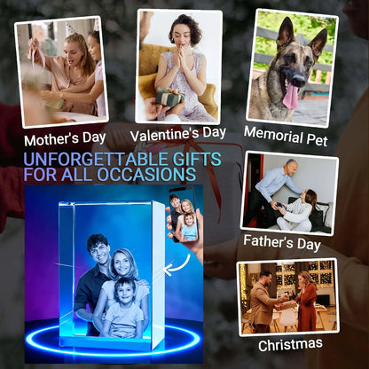 3D/2D Laser Engraved Customized Crystal Photo