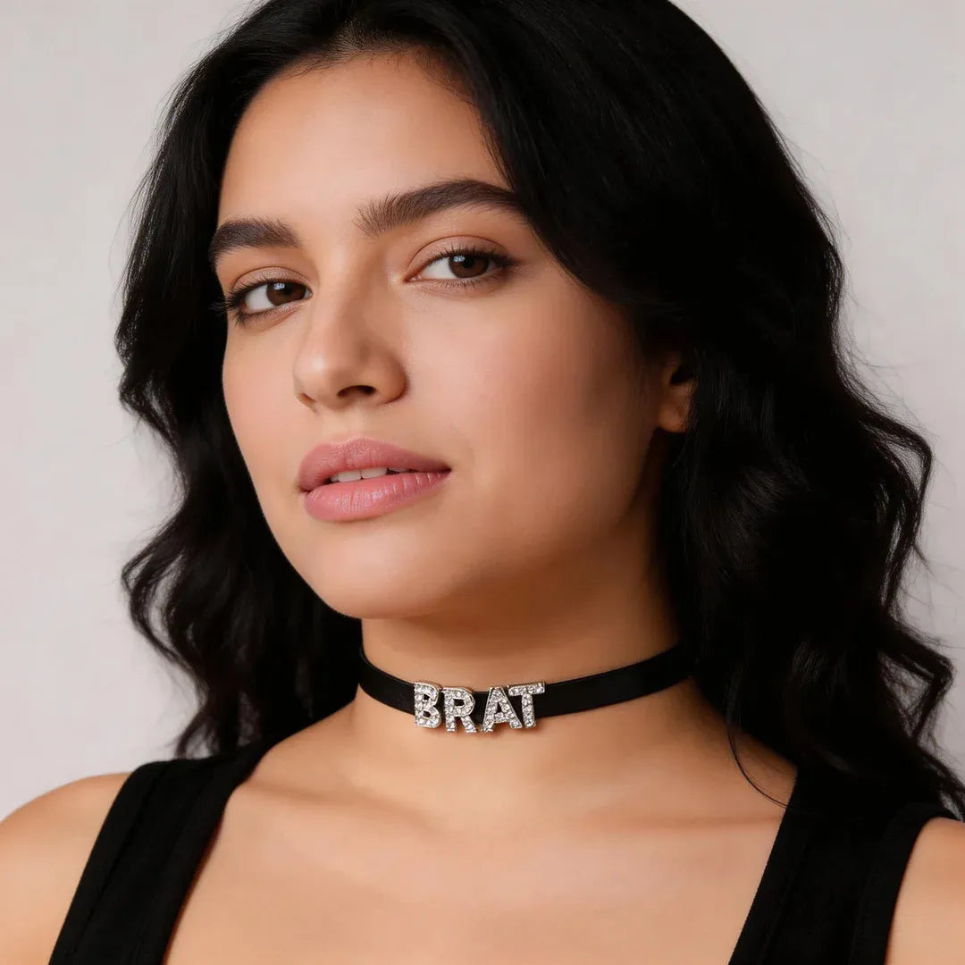 Customized Your Name PU Leather Choker Necklace