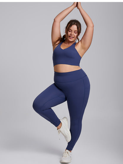 Plus Size Sports Bra for Women Padded Seamless Yoga Exercise Athletic Bras