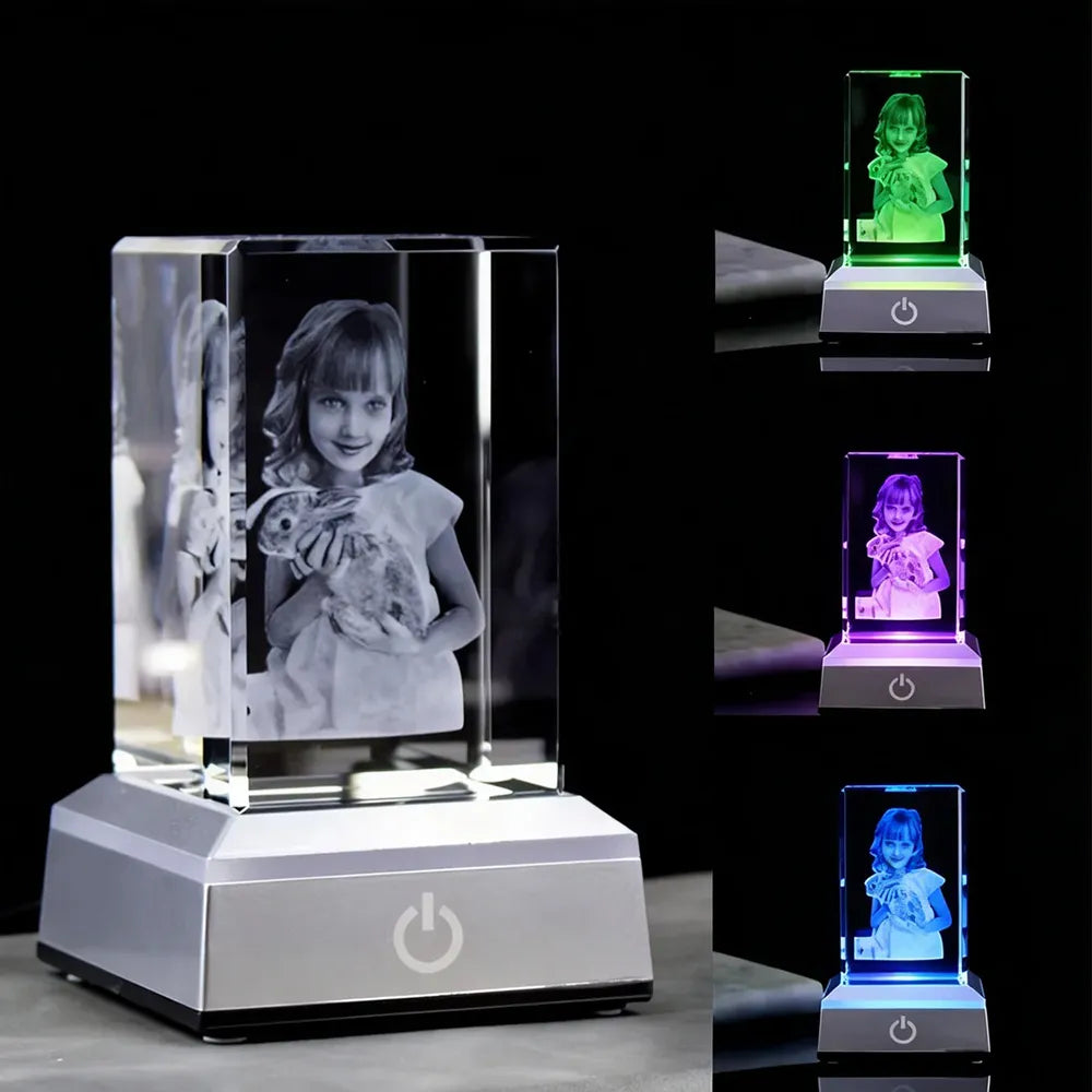 3D/2D Laser Engraved Customized Crystal Photo