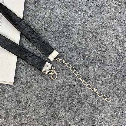 Customized Your Name PU Leather Choker Necklace