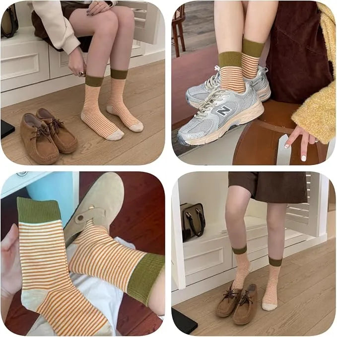 5 Pairs Cute Cotton Athletics Socks for Women and Girls