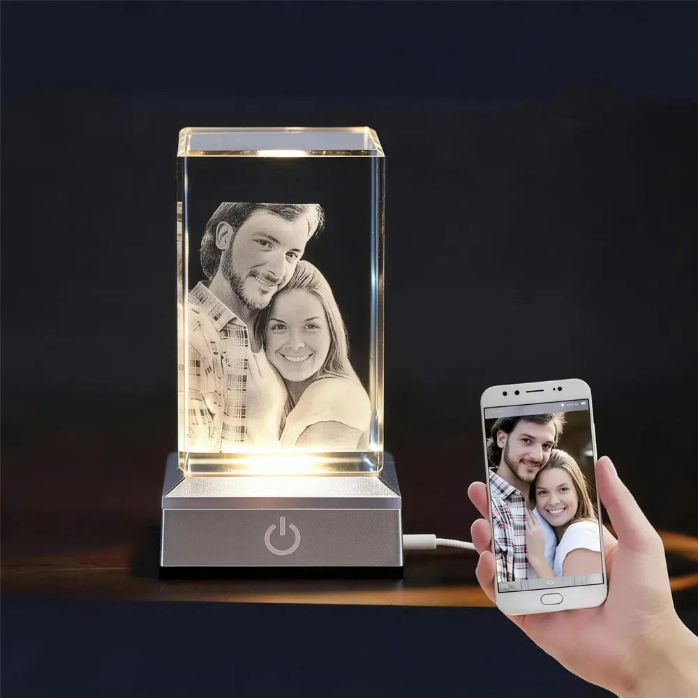 3D/2D Laser Engraved Customized Crystal Photo
