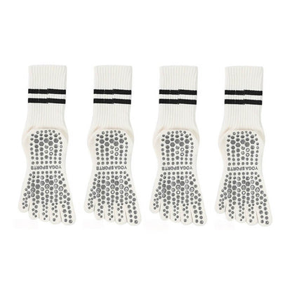 Women Non-Slip Grip Toe Socks Five Fingers Crew Socks for Pilates & Yoga