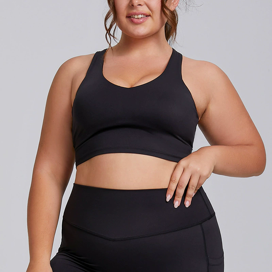 Plus Size Sports Bra for Women Padded Seamless Yoga Exercise Athletic Bras