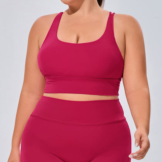 Sports Bras for Women Criss-Cross Back Padded Strappy Yoga Bra with Removable Cups