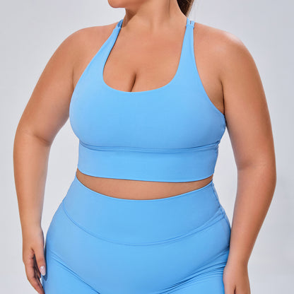 Sports Bras for Women Criss-Cross Back Padded Strappy Yoga Bra with Removable Cups