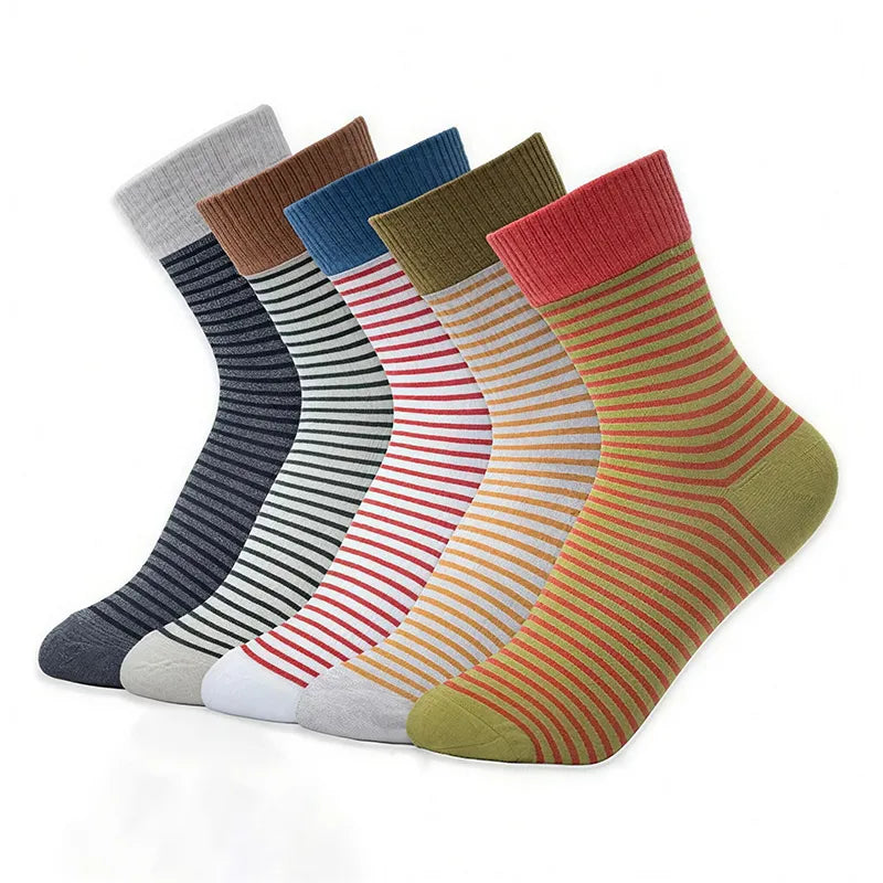 5 Pairs Cute Cotton Athletics Socks for Women and Girls